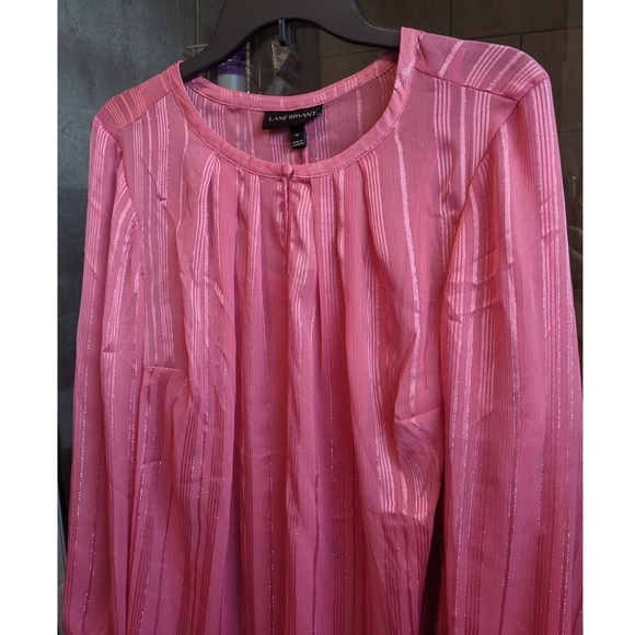 NWT Lane Bryant Rose Keyhole Shimmer Top - Picture 6 of 9